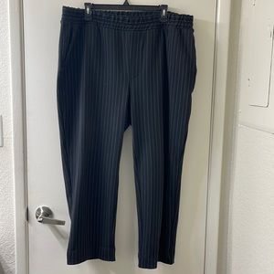 Black and white stripe slacks